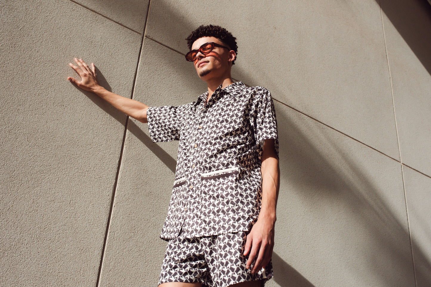 BILLY ALOHA FLOCK SHIRT AND FLOCK SWIM TRUNKS