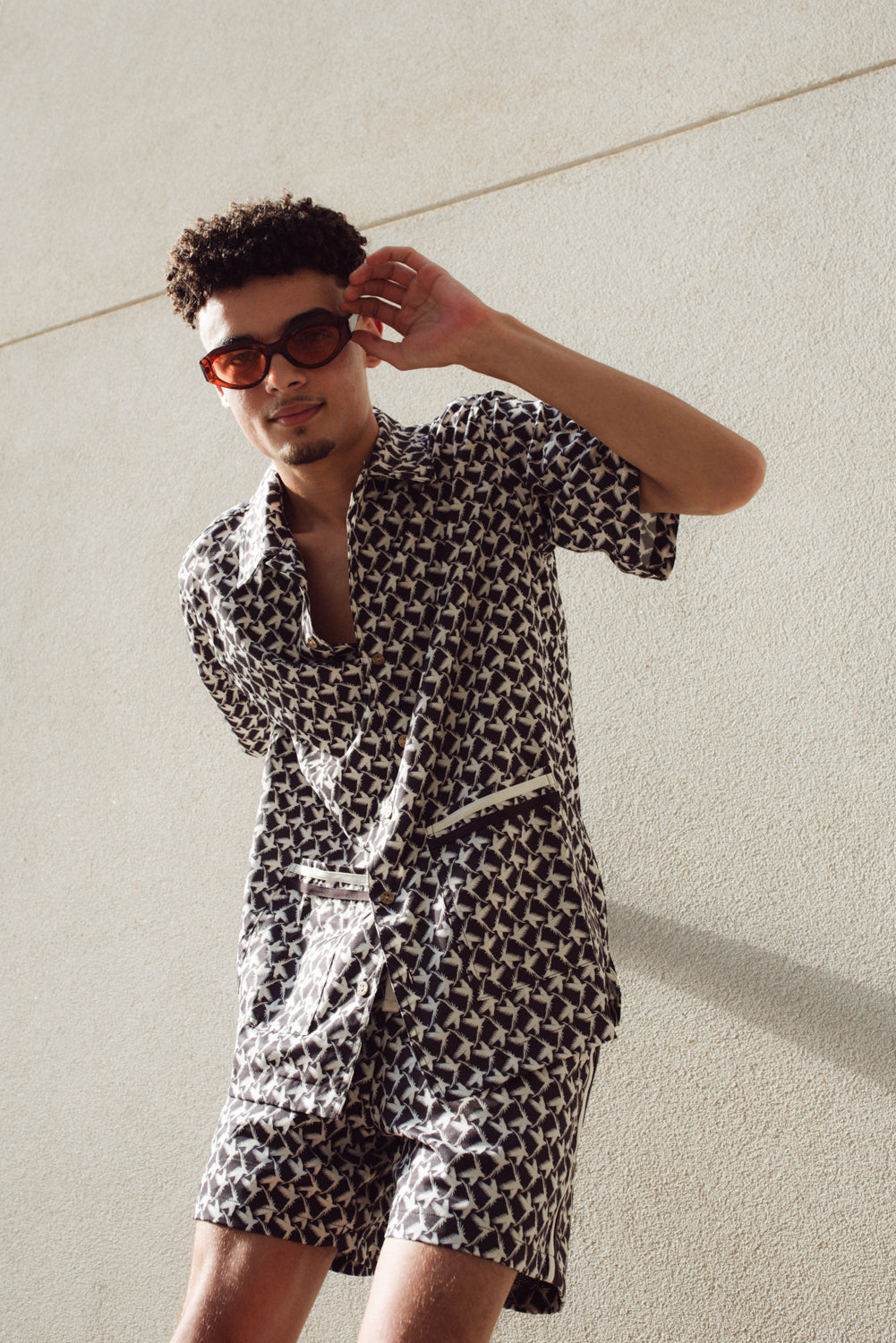 BILLY ALOHA FLOCK SHIRT AND FLOCK SWIM TRUNKS