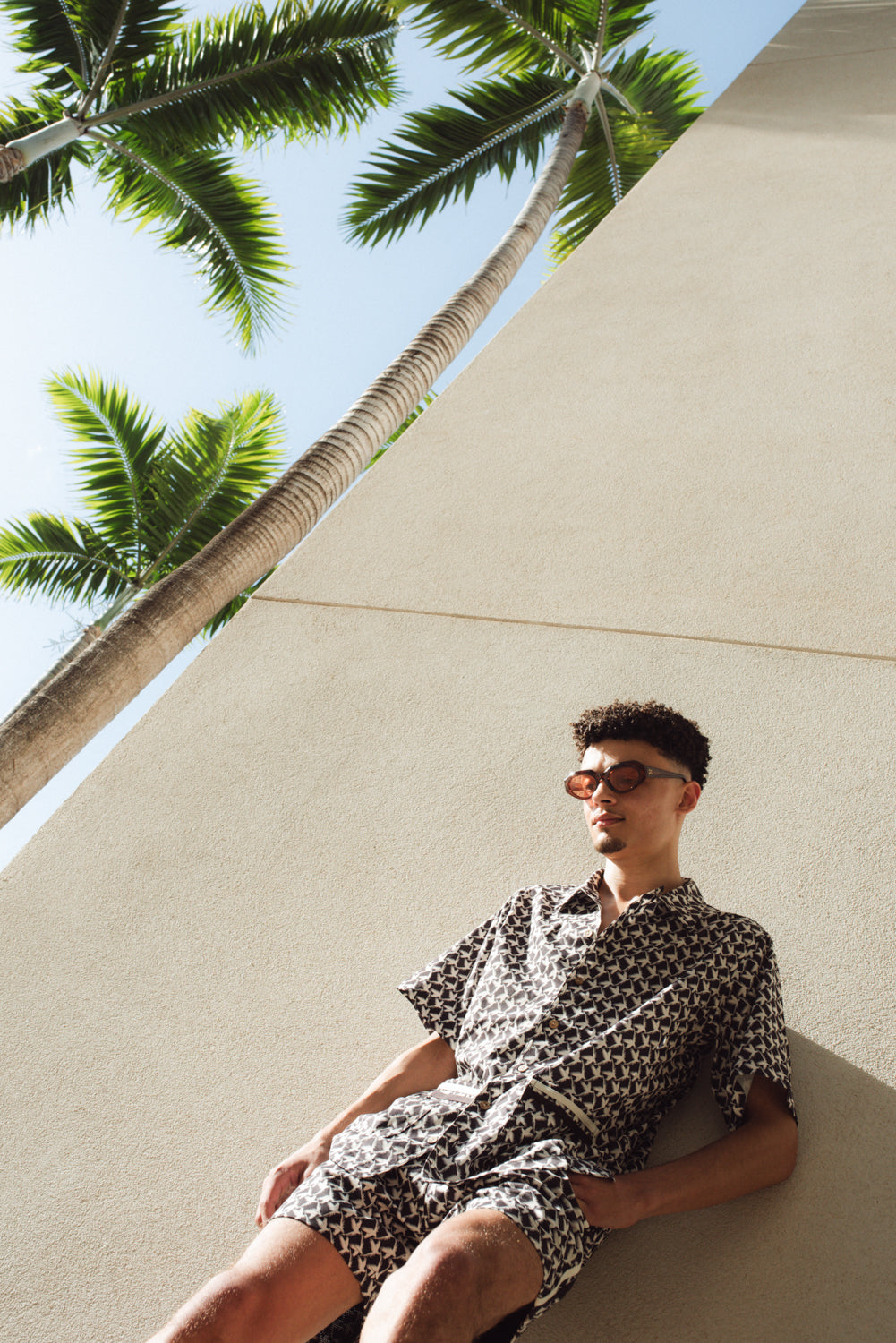 BILLY ALOHA FLOCK SHIRT AND FLOCK SWIM TRUNKS