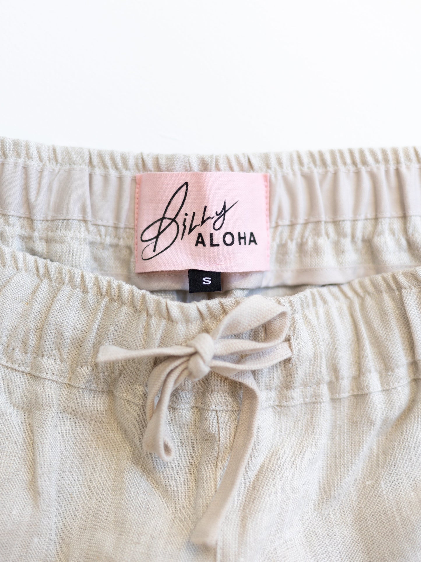Mens Hawaii Resort Wear - Billy Aloha Linen Lounge Shorts - Ivory 3