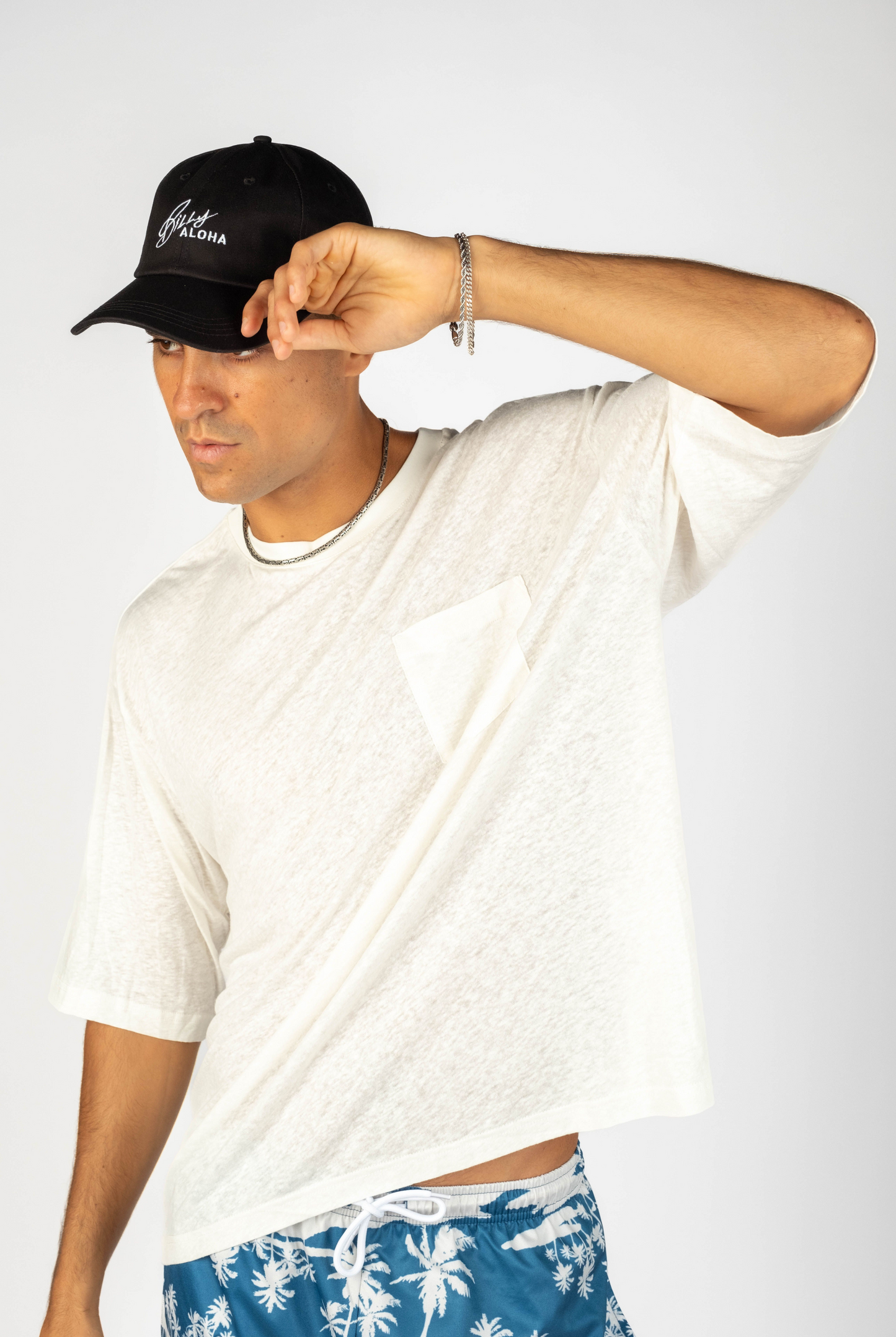 Mens Hawaii Resort Wear - Billy Aloha Logo Dad Cap- Black 3