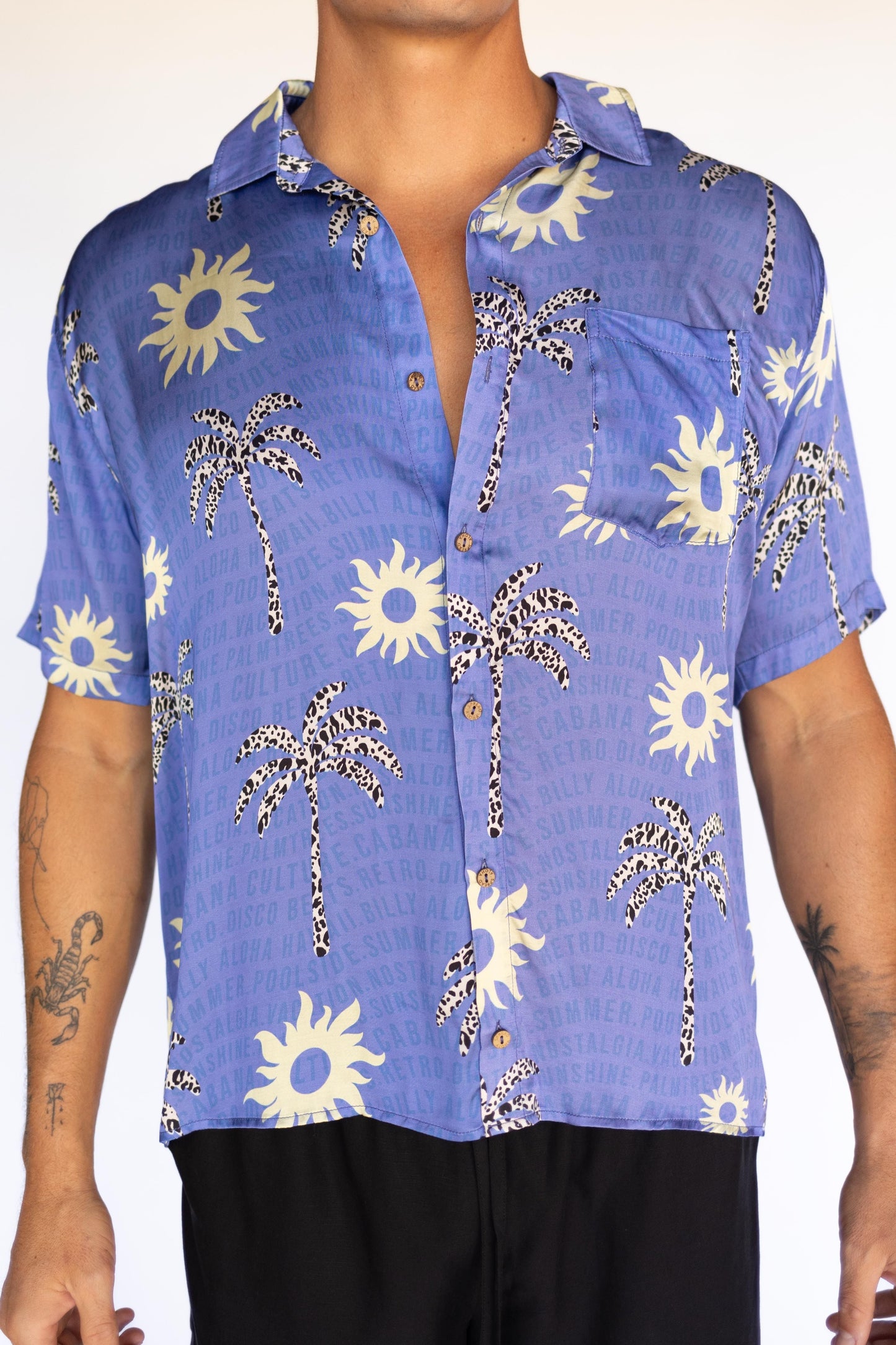 Mens Hawaii Resort Wear - Billy Aloha Mantra Shirt 5