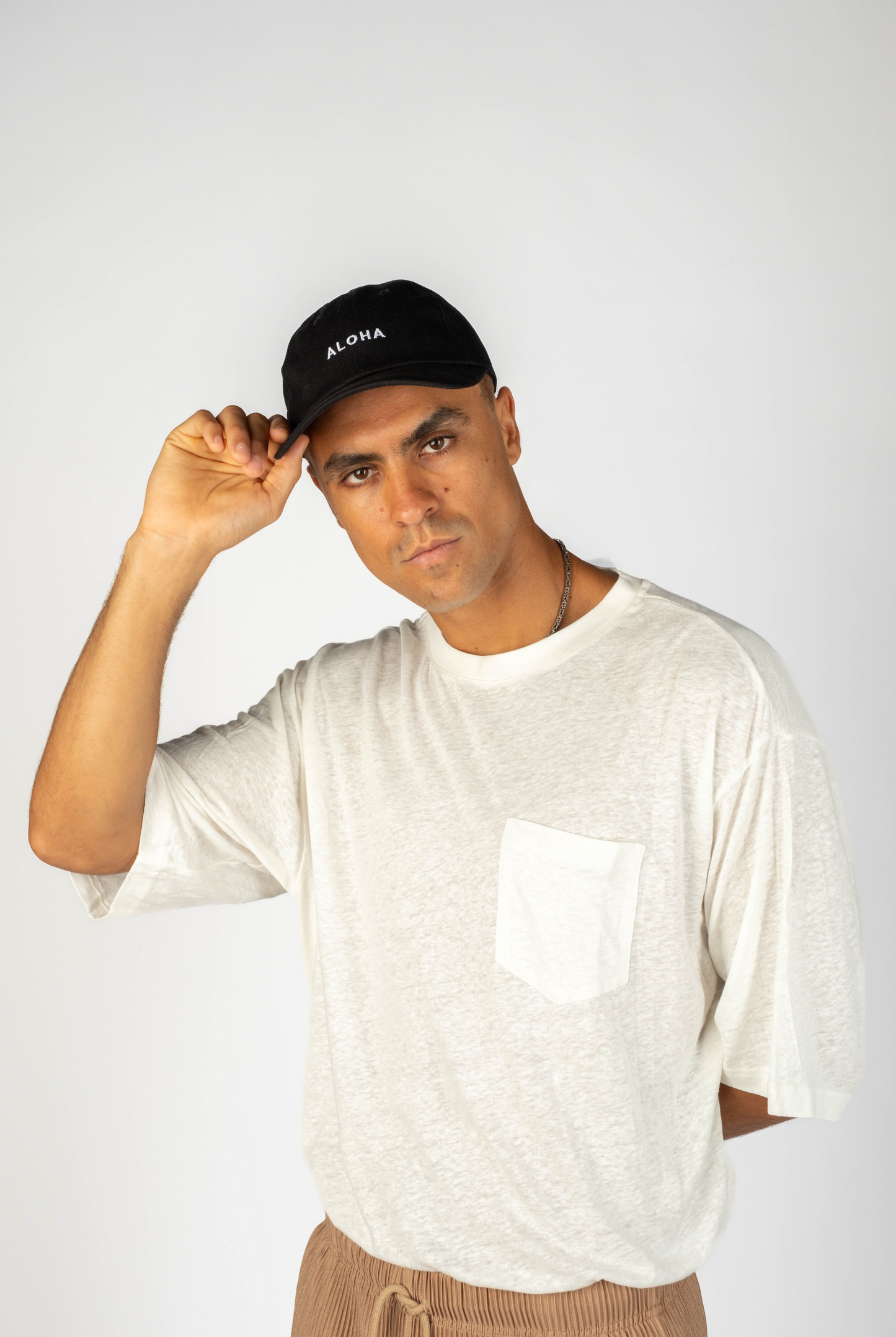 Mens Hawaii Resort Wear - Billy Aloha Mini Aloha Dad Cap- Black