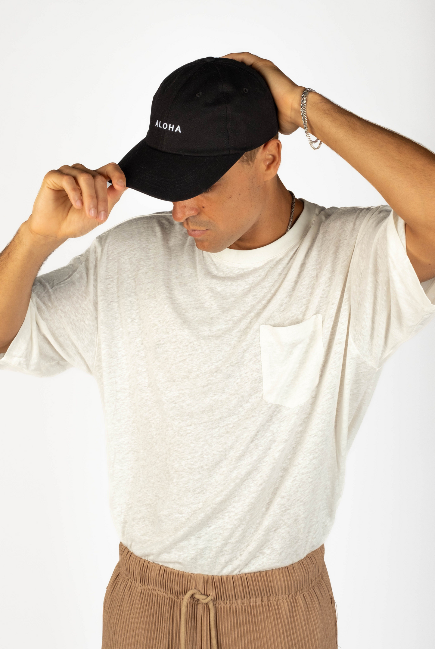 Mens Hawaii Resort Wear - Billy Aloha Mini Aloha Dad Cap- Black 2