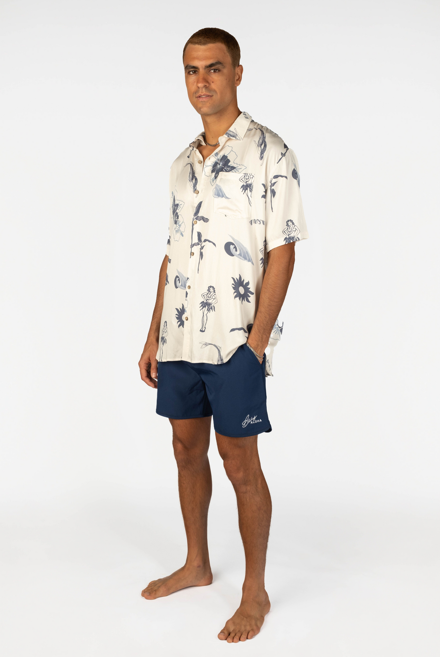 Mens Hawaii Resort Wear - Billy Aloha Post Card Shirt 4
