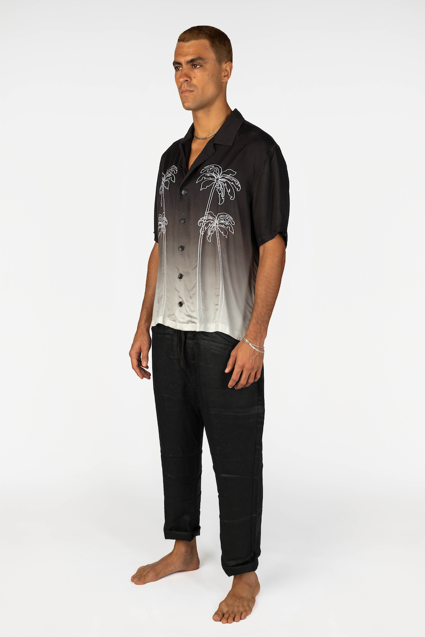Linen Lounge Pants - Black