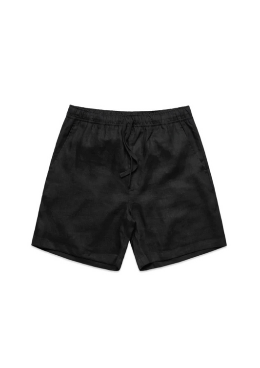 Linen Lounge Shorts - Black