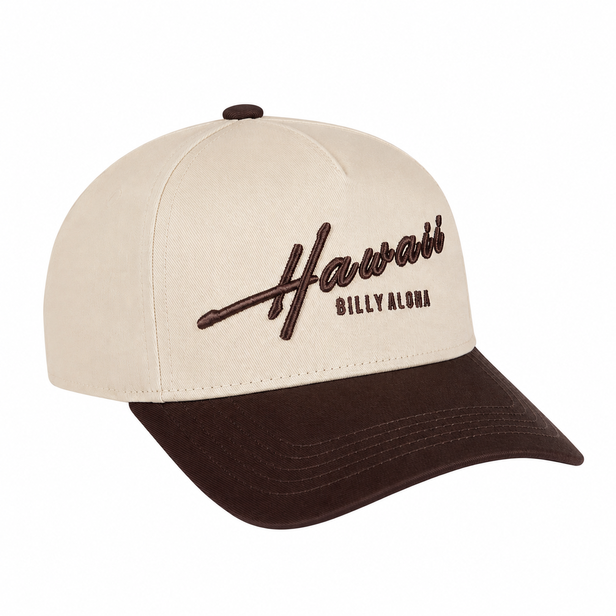 Vintage Hawaii Baseball Cap - Off White and Brown