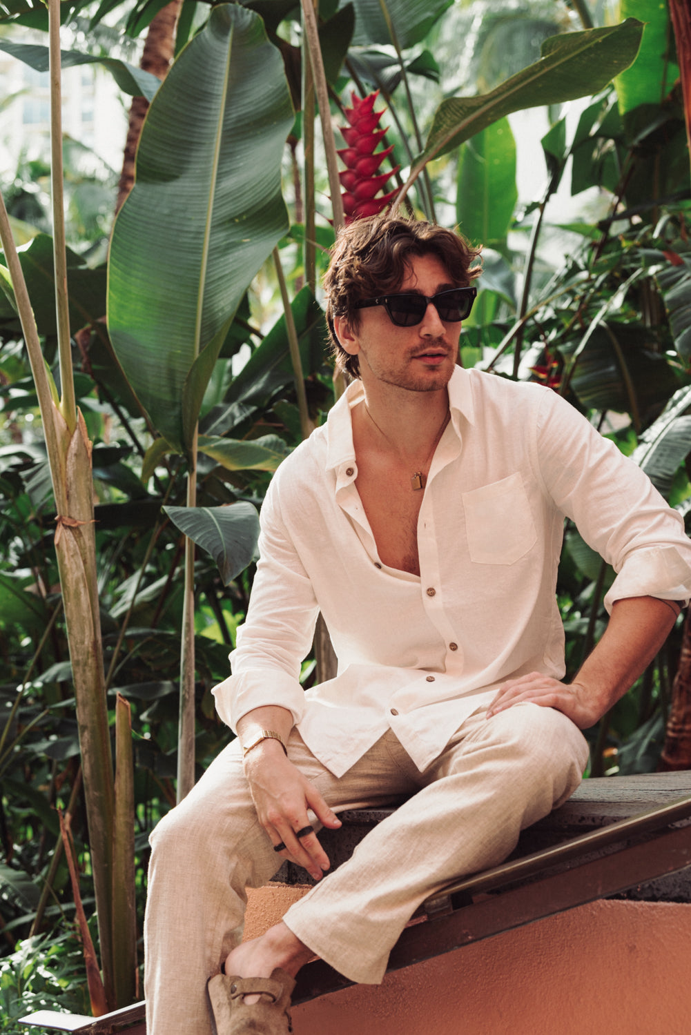 Linen Lounge Pants - Natural