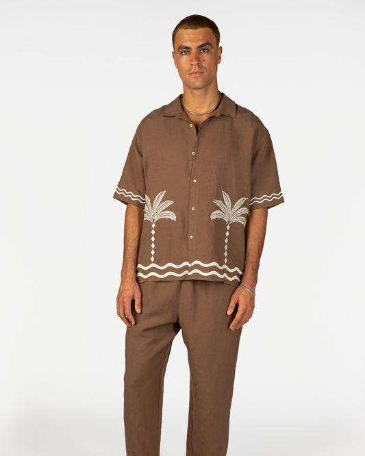 Billy Aloha Mens Hawaii Resort Wear Cafe Palms Shirt 1