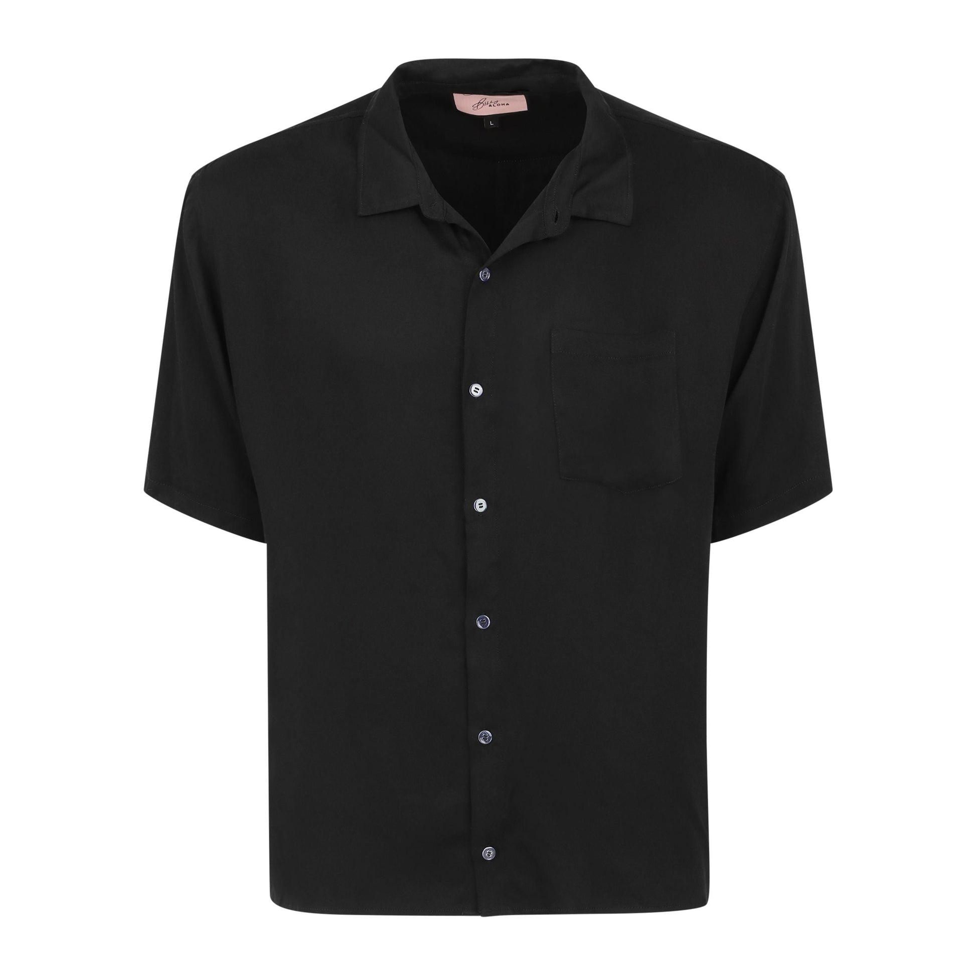 Mens Hawaii Resort Wear - Billy Aloha Cafe Shirt - Black Viscose 6