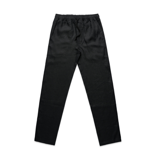 Mens Hawaii Resort Wear - Billy Aloha Linen Lounge Pants - Black