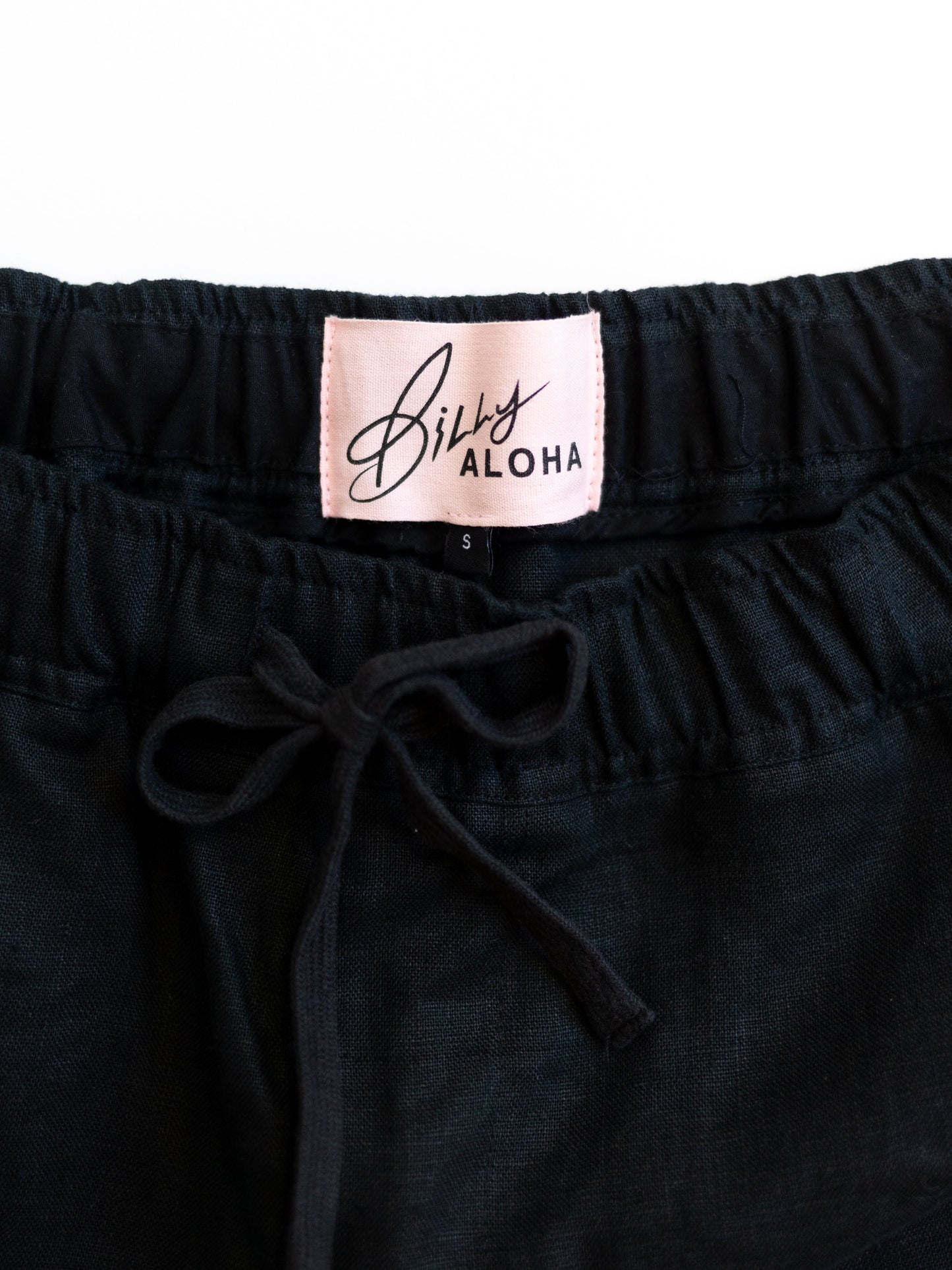 Mens Hawaii Resort Wear - Billy Aloha  Linen Lounge Shorts - Black 5