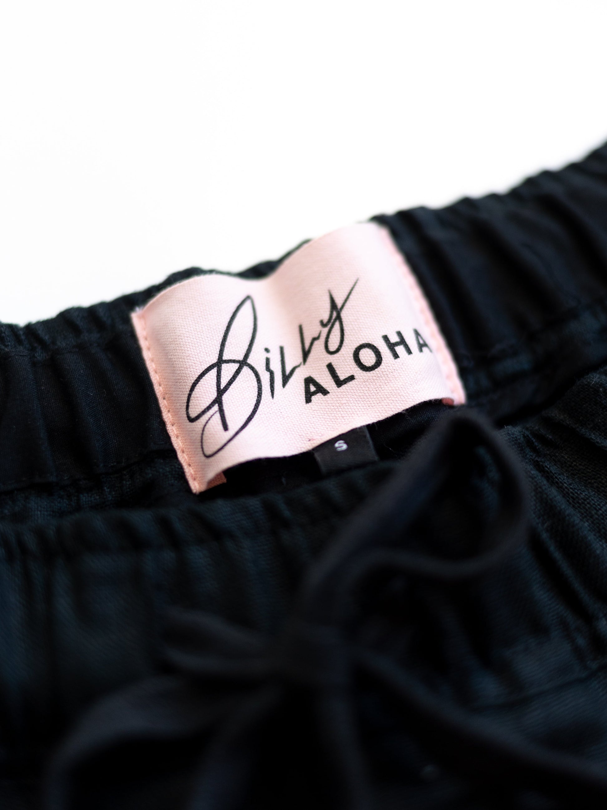 Mens Hawaii Resort Wear - Billy Aloha  Linen Lounge Shorts - Black 6
