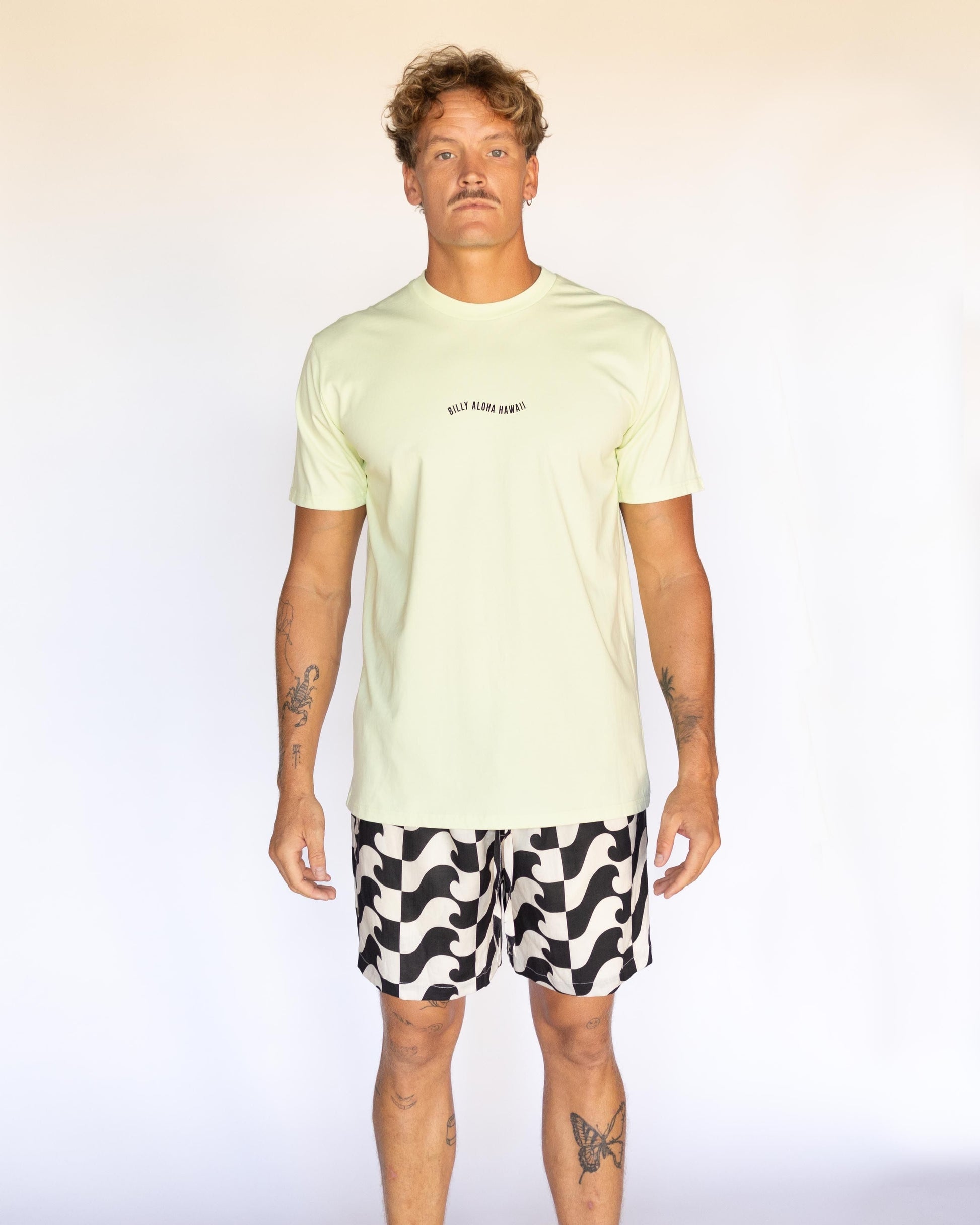 Mens Hawaii Resort Wear - Billy Aloha Lounge Short - Mono Waves