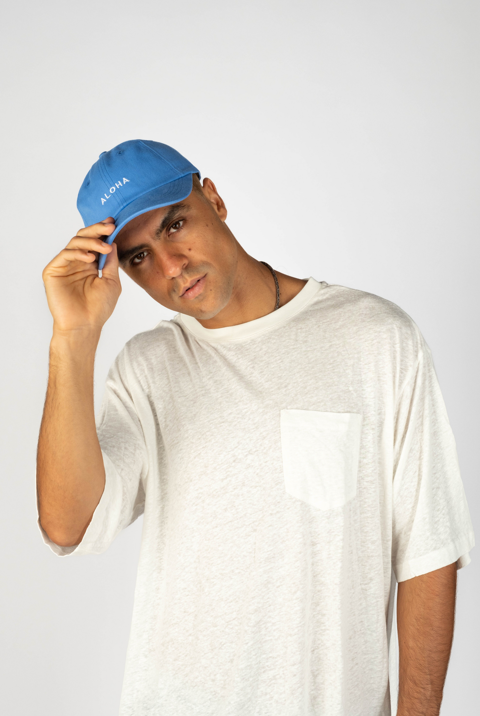 Mens Hawaii Resort Wear - Billy Aloha Mini Aloha Dad Cap- Lapis