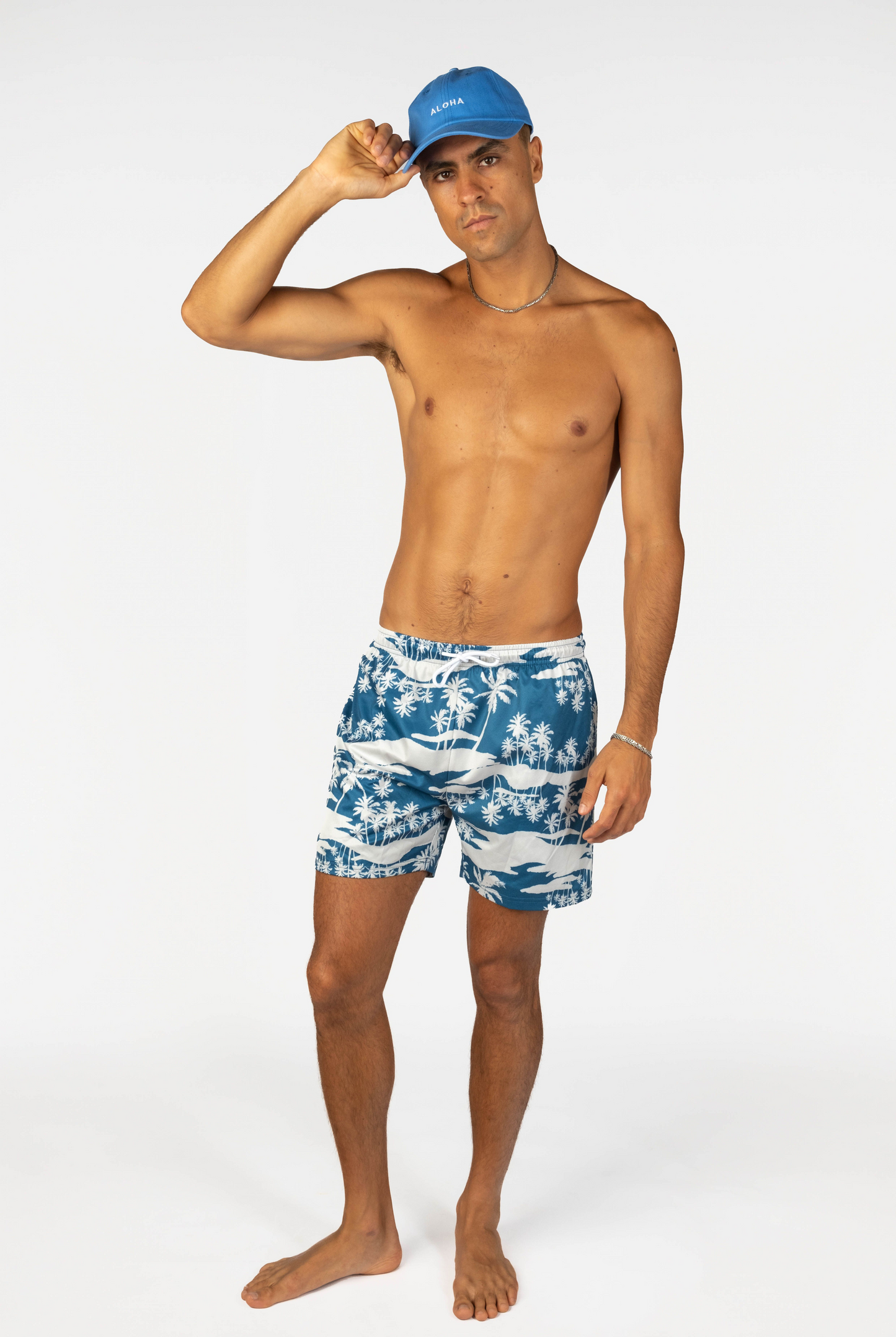 Mens Hawaii Resort Wear - Billy Aloha Mini Aloha Dad Cap- Lapis 2