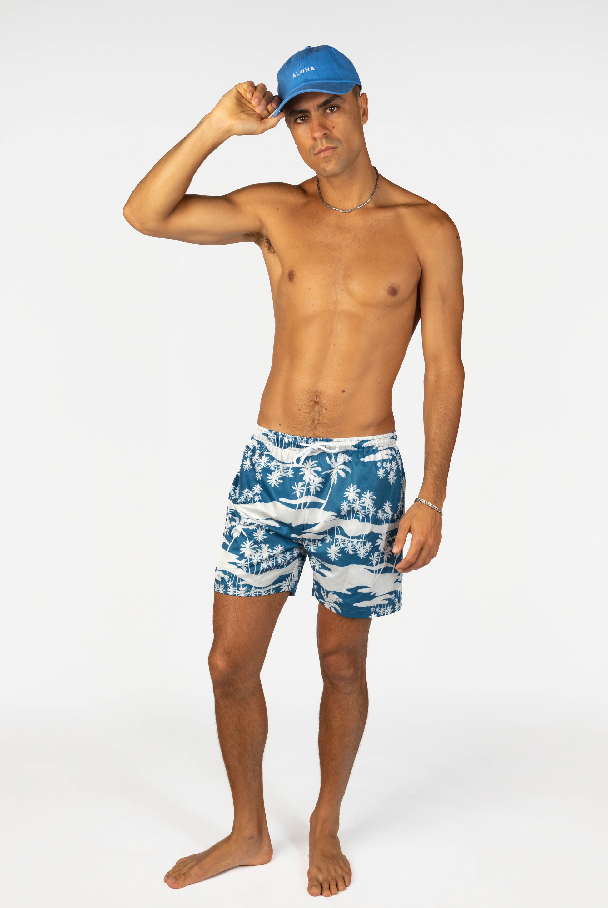 Mens Hawaii Resort Wear - Billy Aloha Mini Aloha Dad Cap- Lapis 2