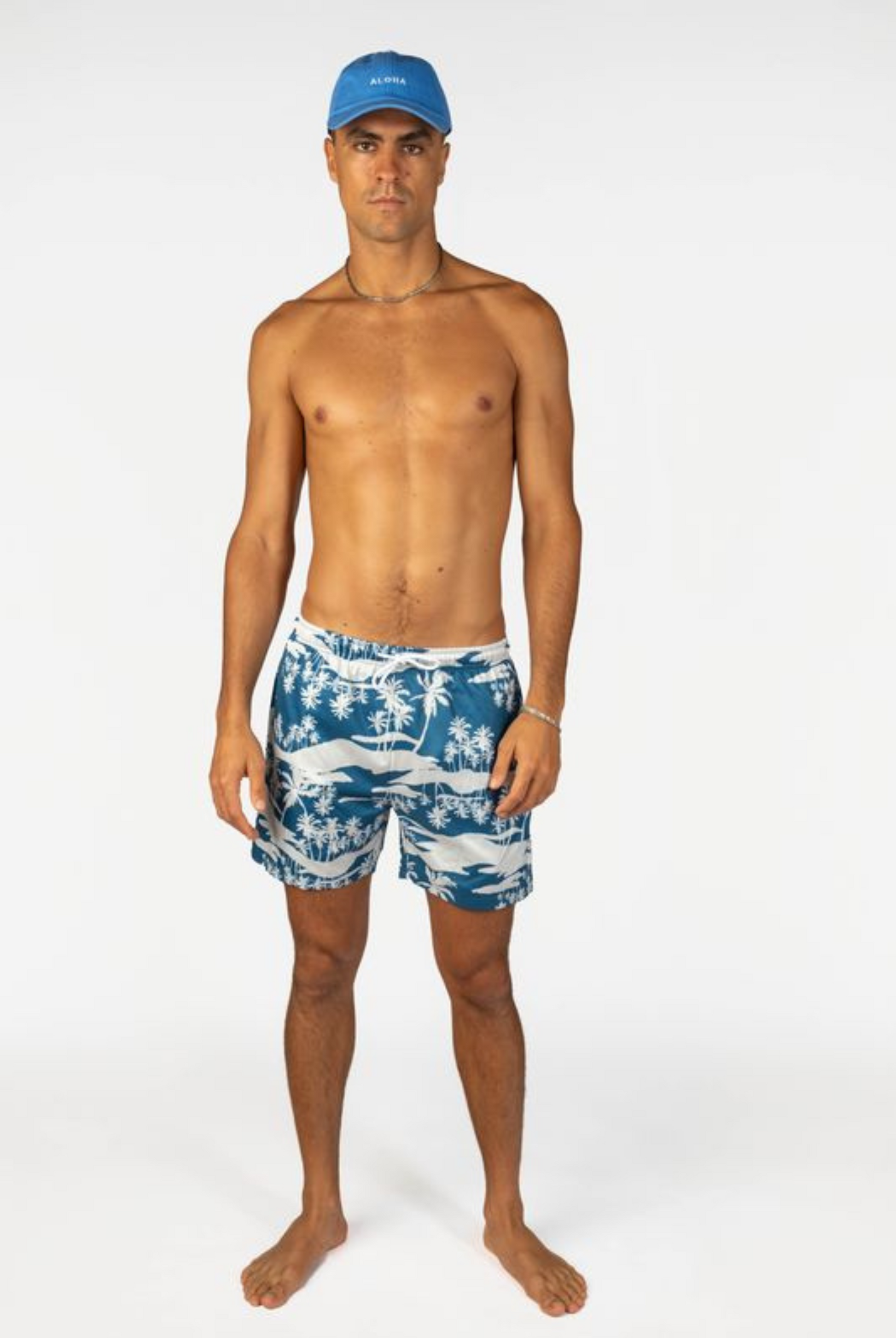 Mens Hawaii Resort Wear - Billy Aloha Mini Aloha Dad Cap- Lapis 3