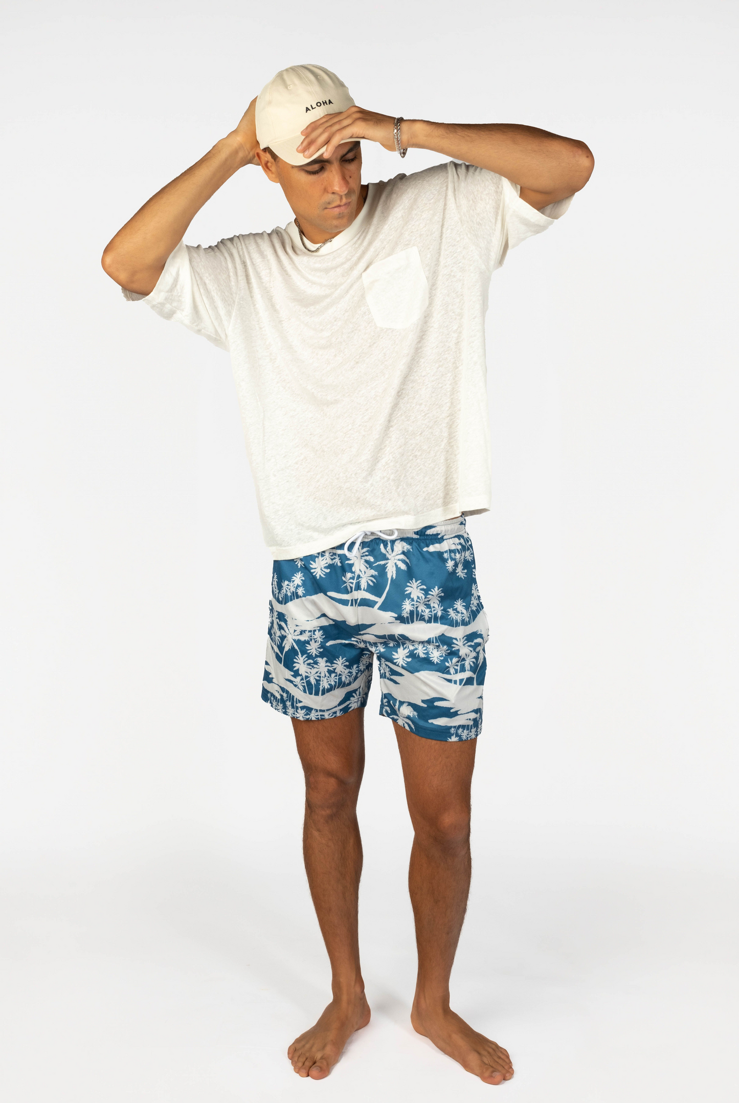 Mens Hawaii Resort Wear - Billy Aloha Mini Aloha Dad Cap- Off White 2