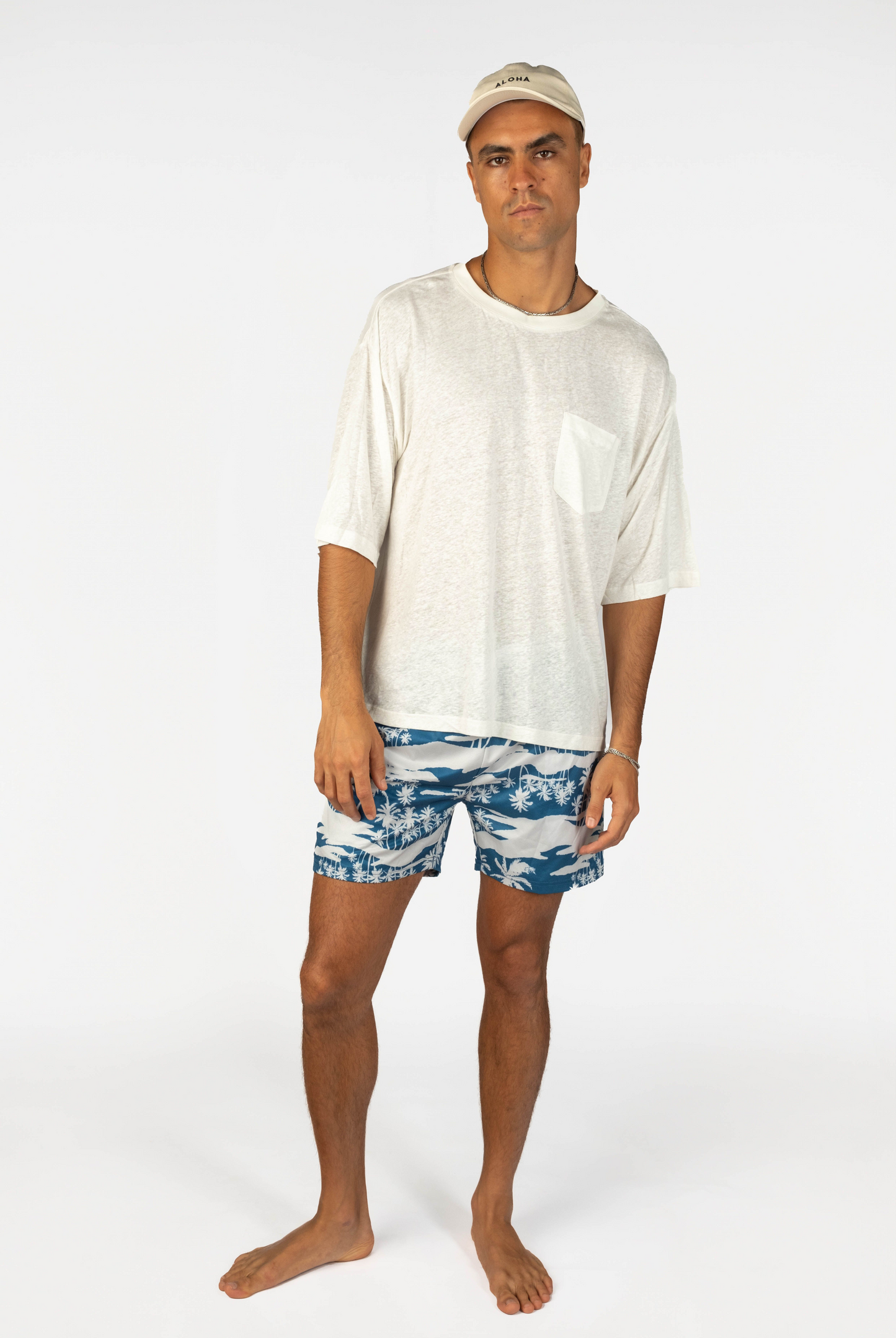 Mens Hawaii Resort Wear - Billy Aloha Mini Aloha Dad Cap- Off White 3