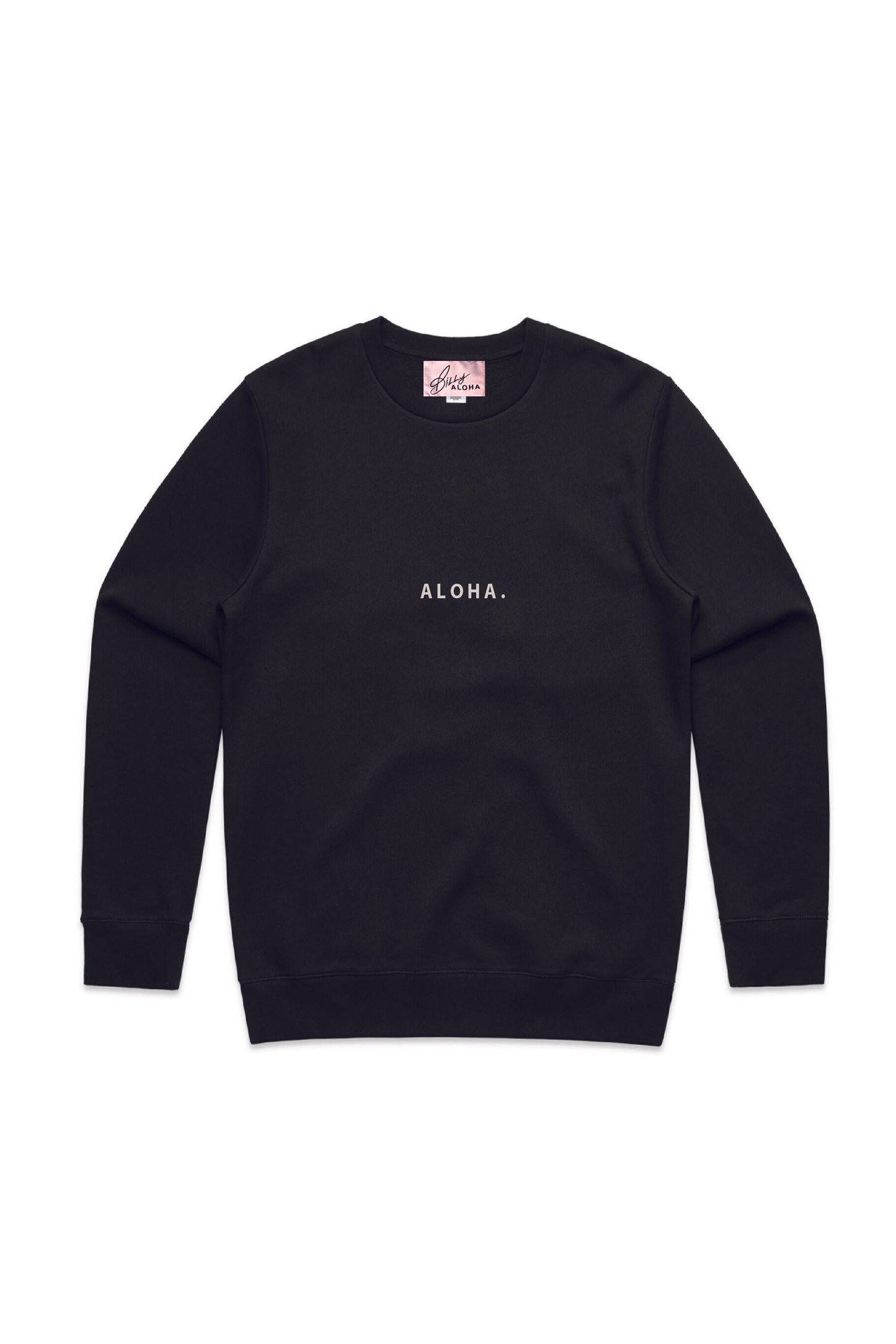 Mens Hawaii Resort Wear - Billy Aloha Mini Aloha Lux Fleece Sweater - Black