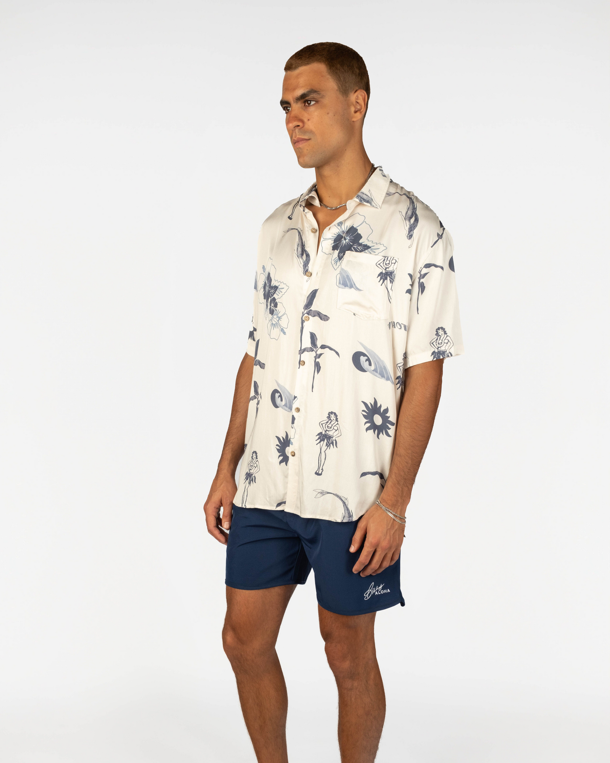 Mens Hawaii Resort Wear - Billy Aloha Post Card Shirt 2
