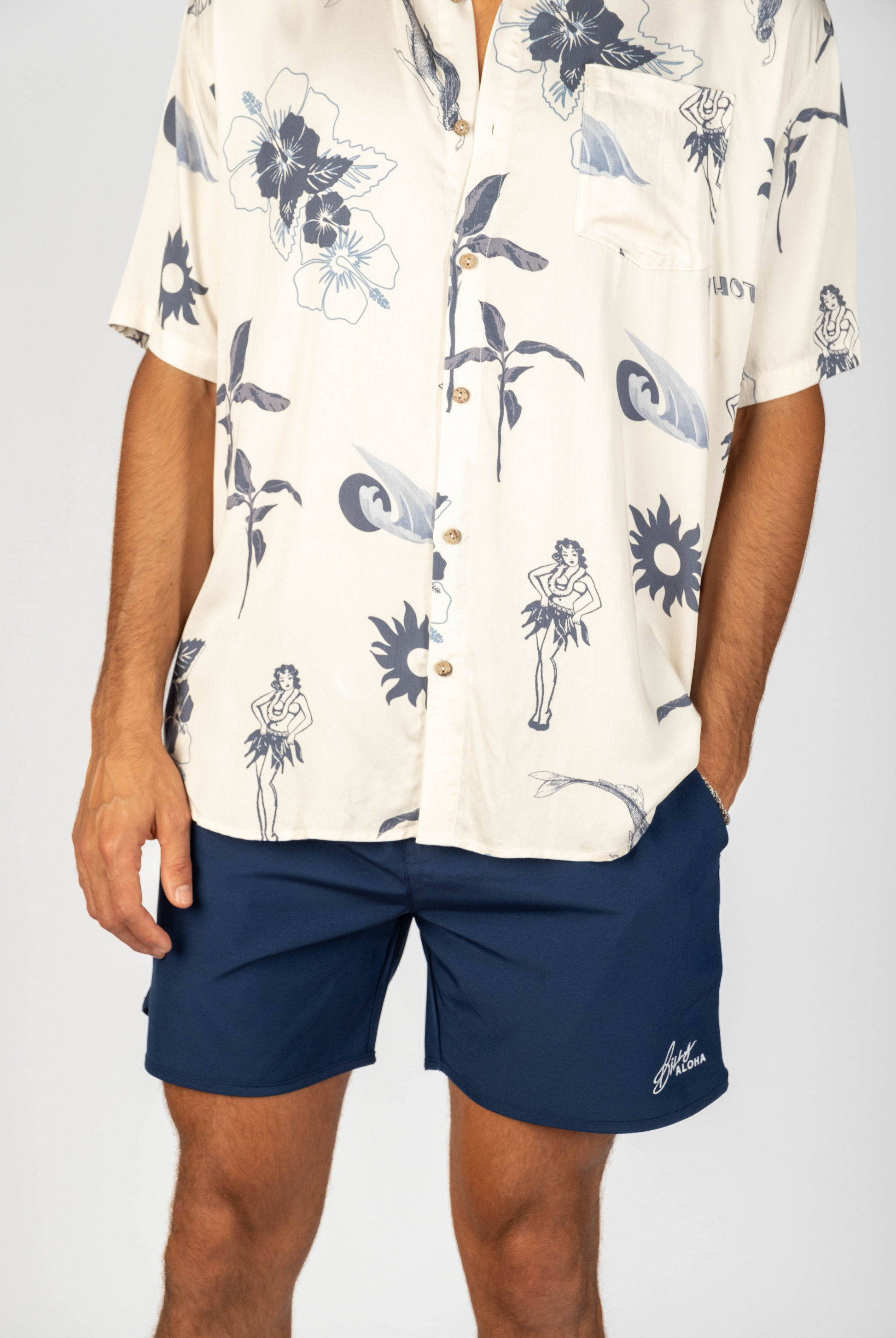 Mens Hawaii Resort Wear - Billy Aloha Post Card Shirt 3