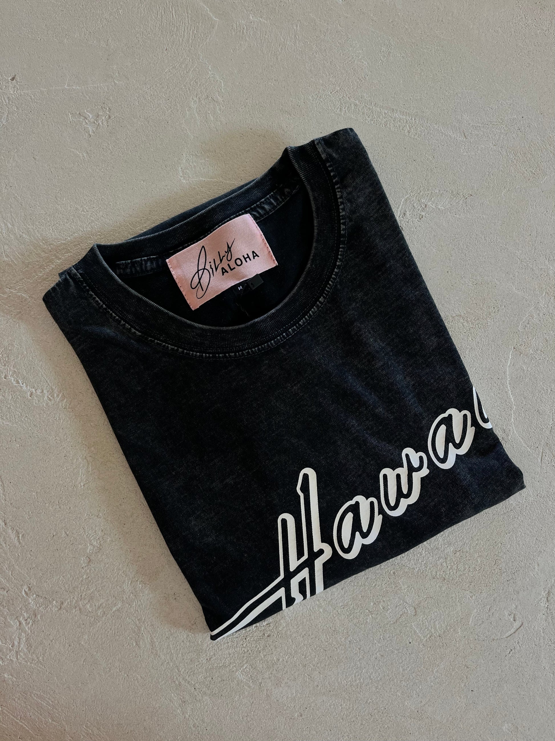 Mens Hawaii Resort Wear - Billy Aloha Vintage Hawaii Tee- Acid Charcoal 2