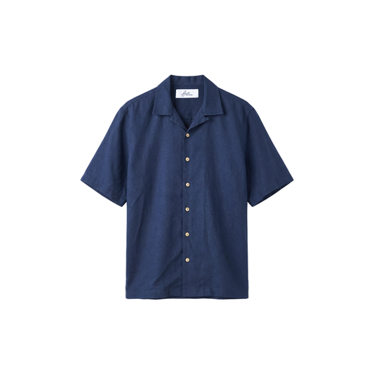 ESCAPIST STRETCH LINEN SHIRT - NAVY