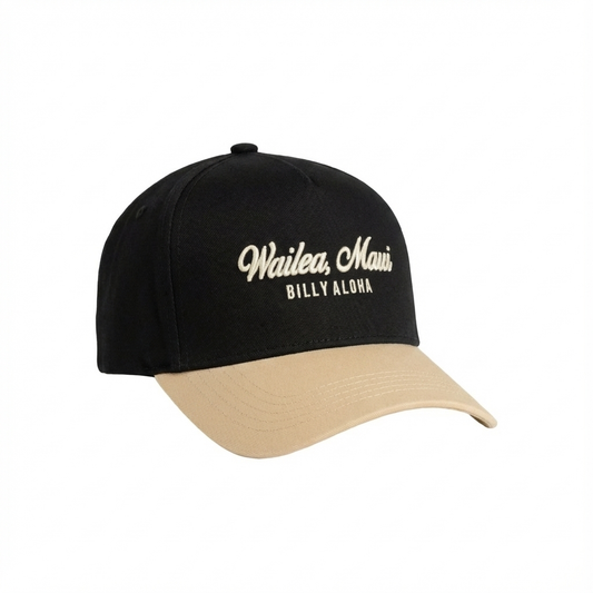 Wailea Baseball Cap - Black and Ecru