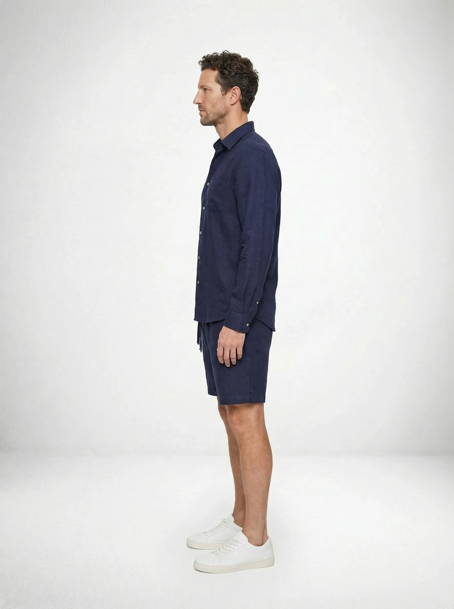 Linen Lounge Shorts - Night Sky
