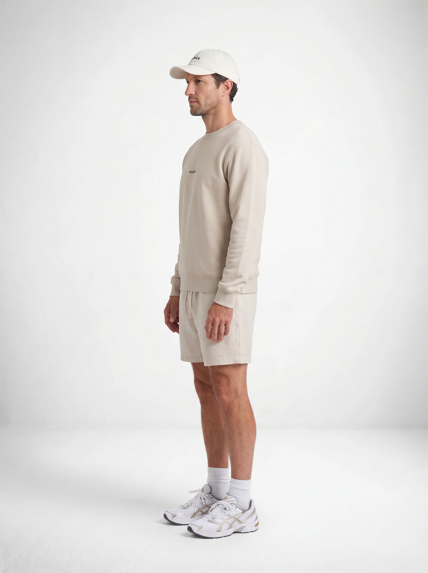 MINI ALOHA FLEECE CREW - BONE