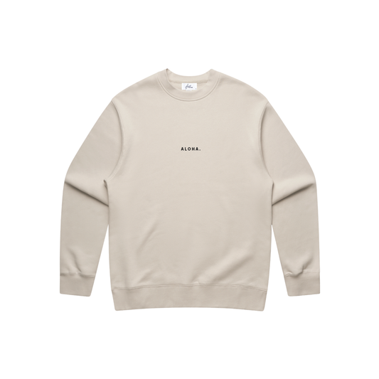 MINI ALOHA FLEECE CREW - BONE
