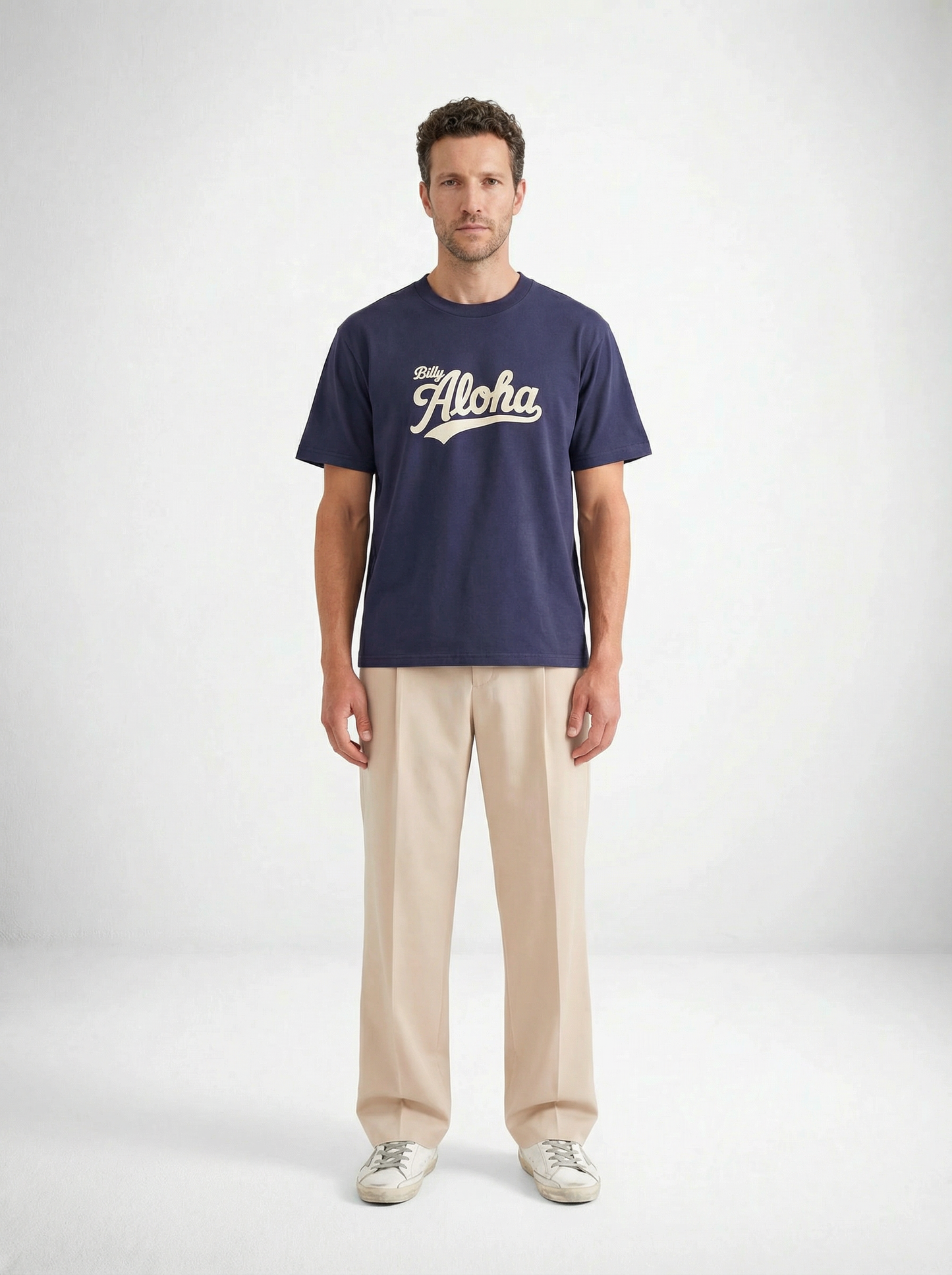 ALOHA VARSITY TEE  - FADED NAVY