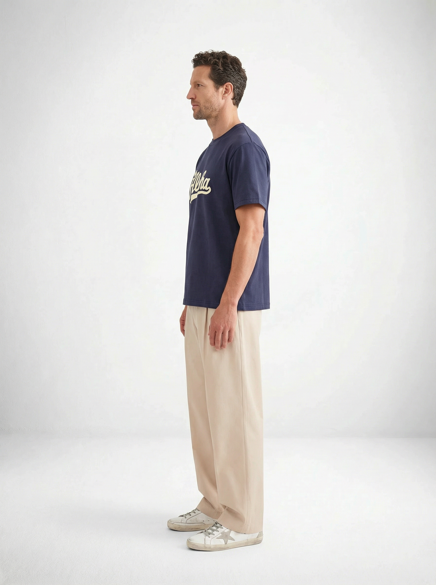 ALOHA VARSITY TEE  - FADED NAVY