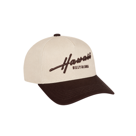 Vintage Hawaii Baseball Cap - Off White and Brown
