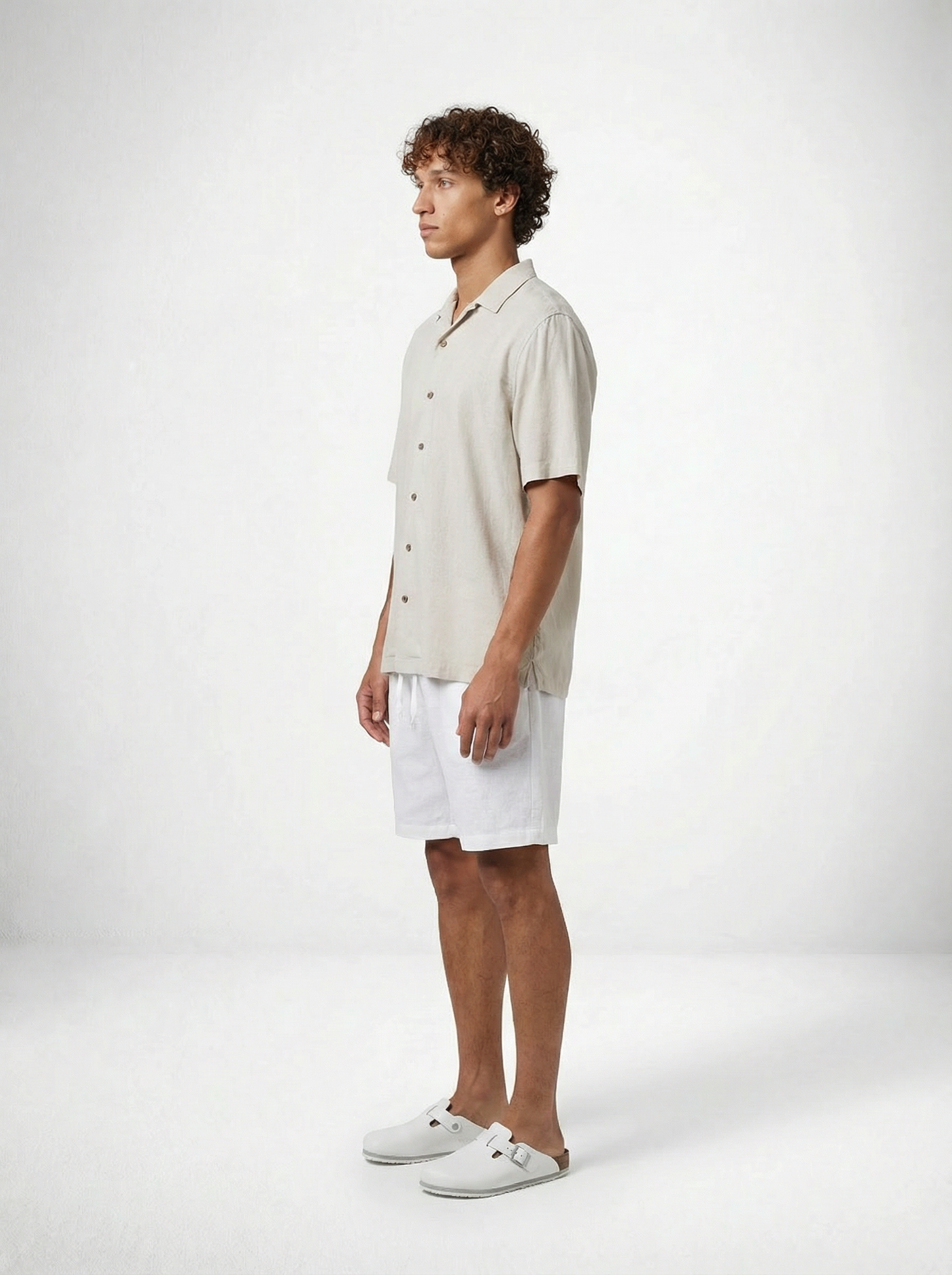 ESCAPIST STRETCH LINEN SHIRT BONE BILLY ALOHA