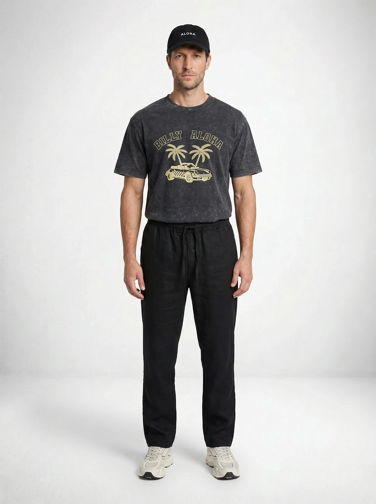 MIDNIGHT DRIVE HEAVY ACID TEE -  BLACK